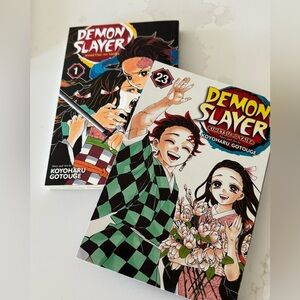 Books,Manga, Anime. Demon Slayer Volume 23 + Volume 1 Manga Perfect condition